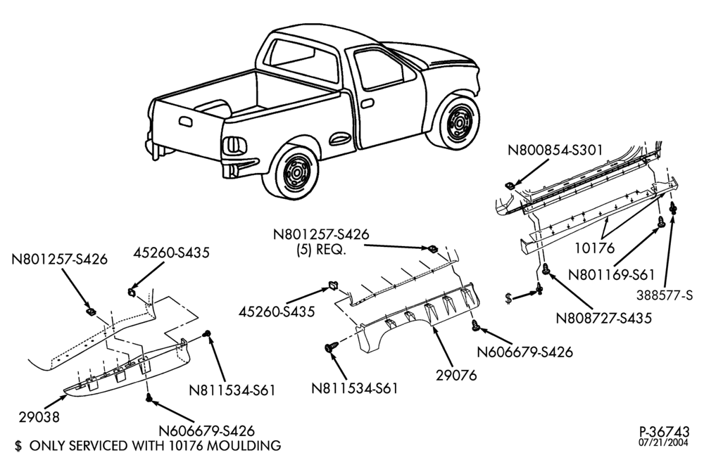 Схема MOULDING - SVT LIGHTNING - BODY SIDE - LOWER