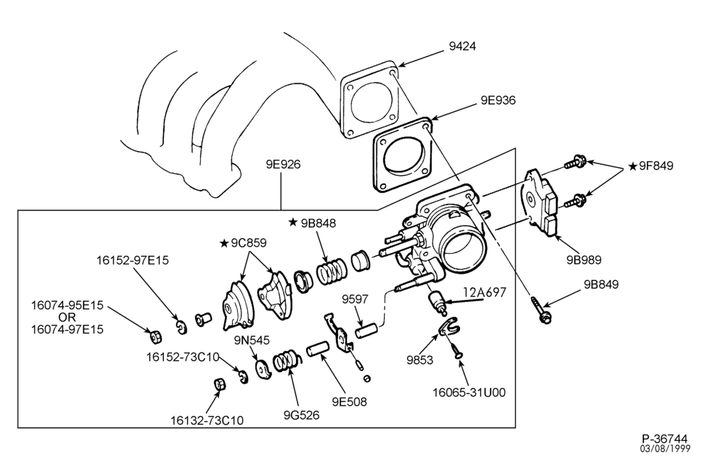 Схема FUEL SYSTEM AND CALIBRATION-Throttle body & related parts