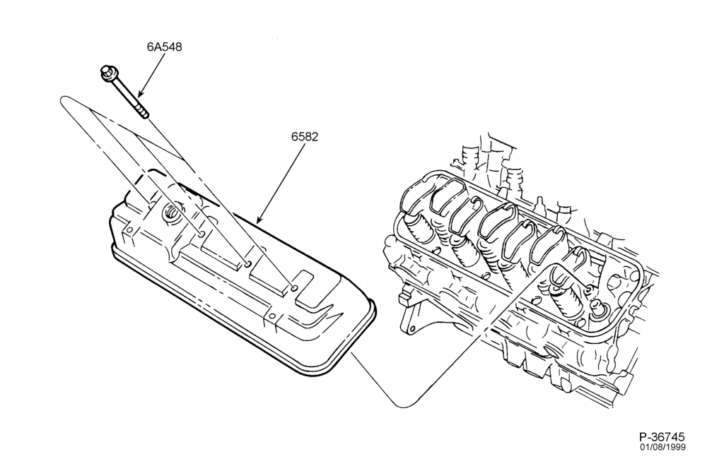 Схема 8 CYL. 7.5L-Valve covers & related parts-F250/350