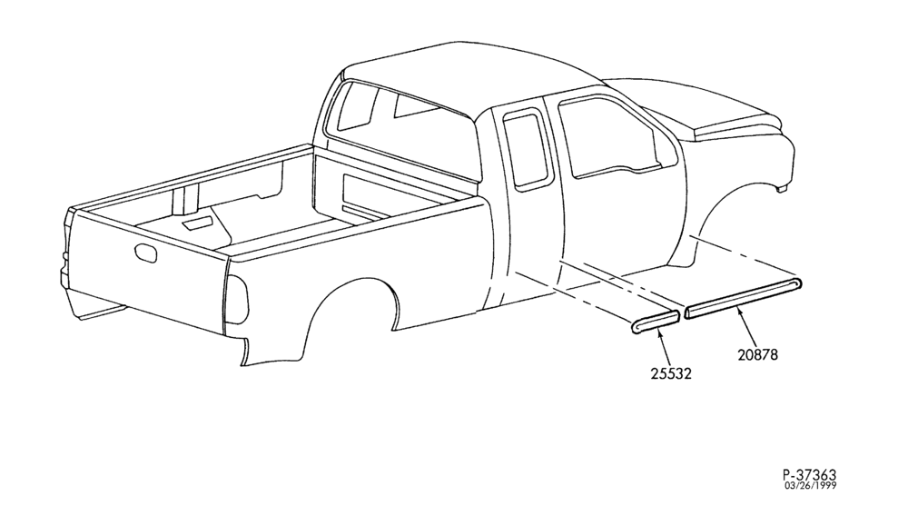 Схема MOULDING - SUPER CAB - BODY SIDE LOWER (F-SUPER DUTY)