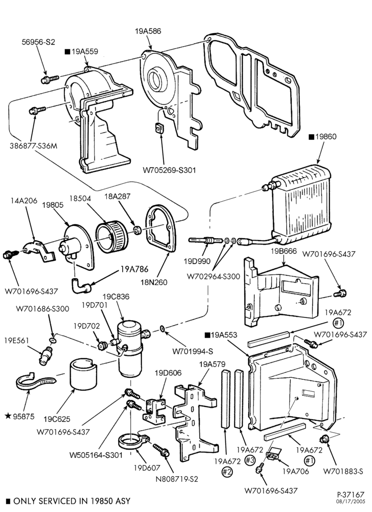Схема AIR CONDITIONER-Evaporator - integral A/C - manual