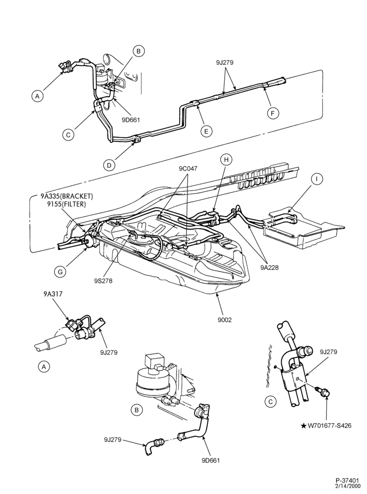 Схема 6 CYL. 3.0L - DOHC-Fuel system - line installation - Page A