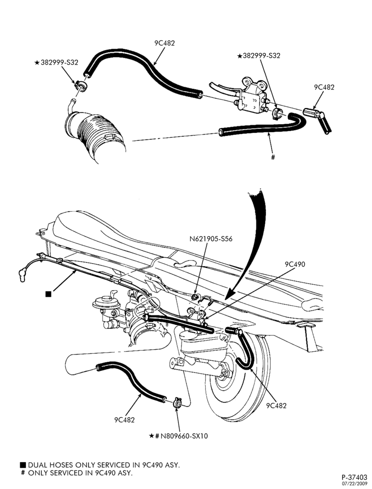 Схема 6 CYL. 3.0L - EXC. DOHC-Manifold assembly - vacuum outlet