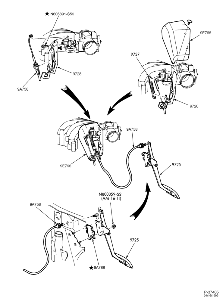 Схема 6 CYL. 3.0L - EXC. DOHC-Accelerator linkage