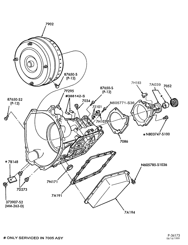 Схема 4R70W TYPE-INTERNAL PARTS - Case, converter asy. extension & related-U150