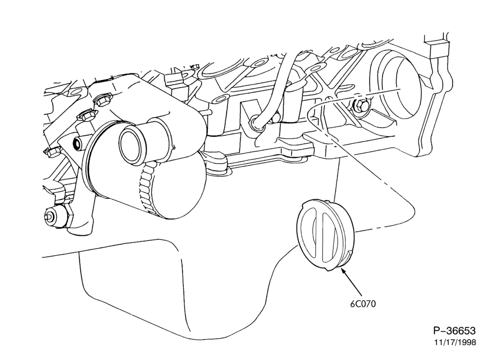 Схема 8 CYL. 5.4L-Cover - cylinder block opening-E150/350