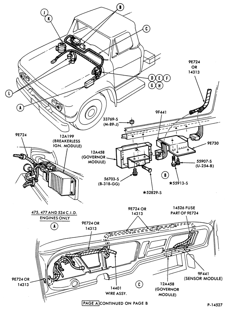 Схема BATTERY CARRIERS-Electronic governor control system B-F-FT600/800-8 cyl.-gas-Page A