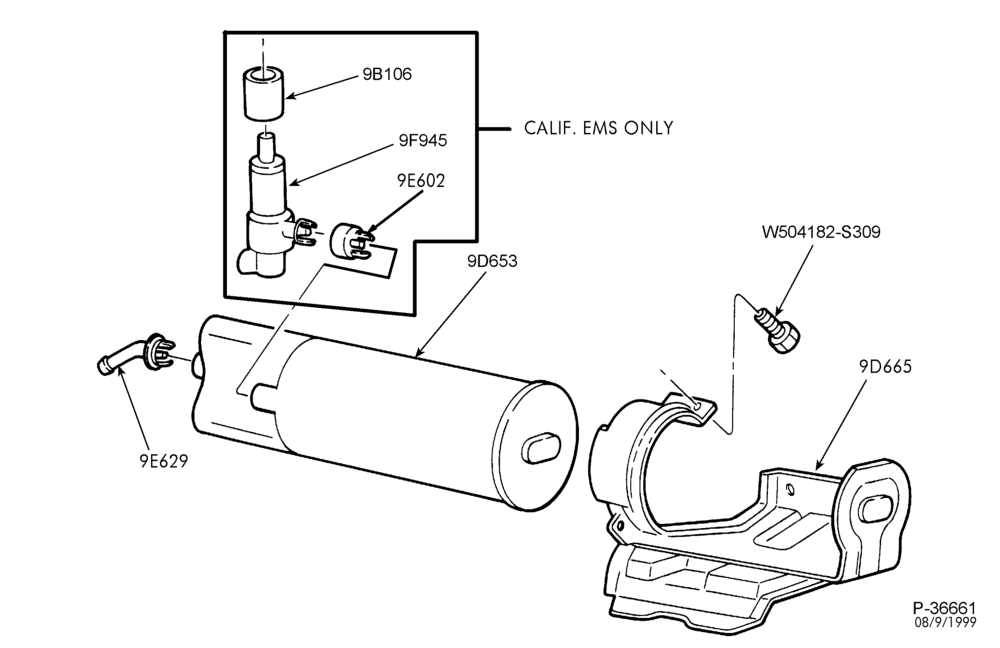 Схема 8 CYL. 5.4L-Fuel vapor storage & related parts - California EMS