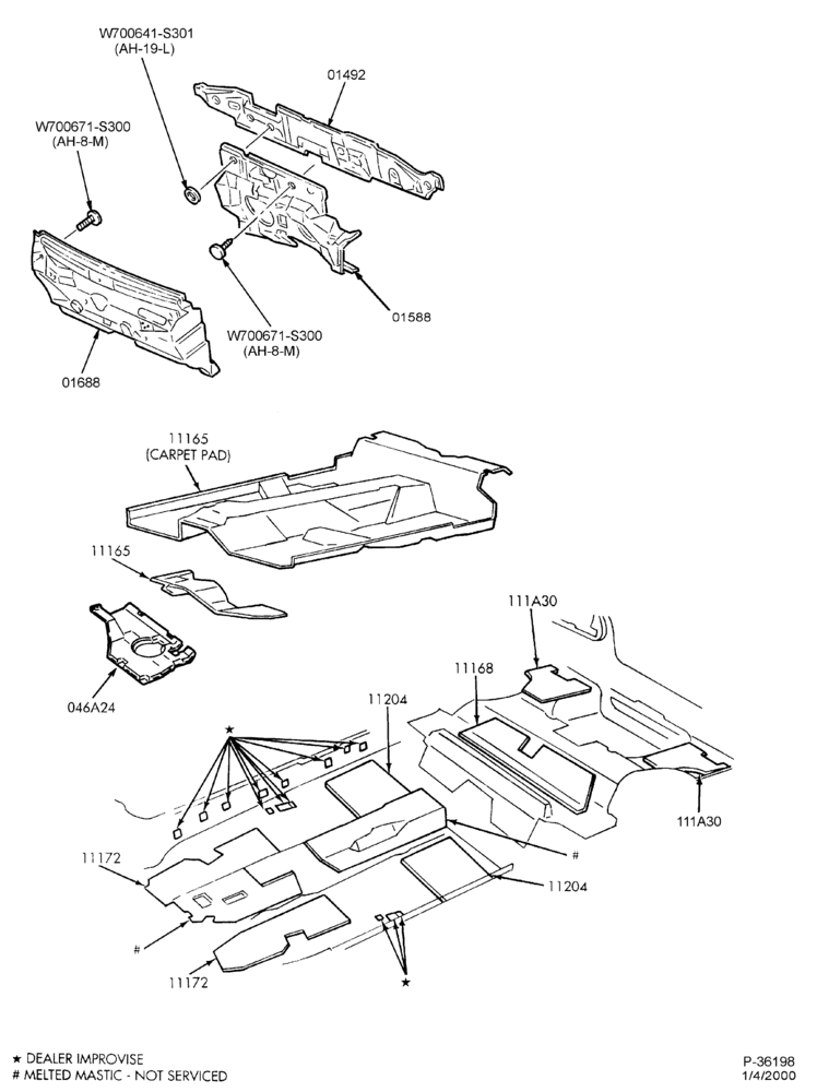 Схема SOFT, INTERIOR TRIM-Floor insulators - sound