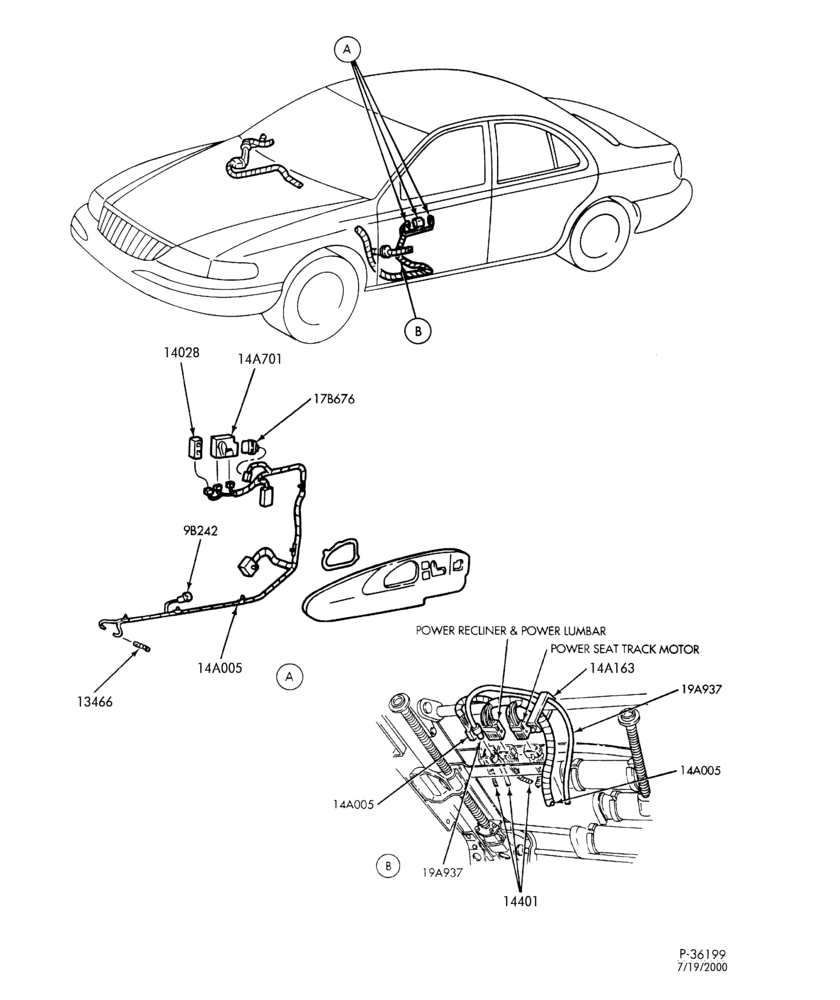 Схема ELECTRICAL SYSTEMS-6-way power seat controls & wiring