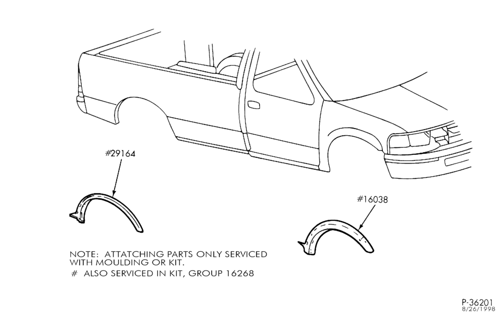 Схема (MOULDING - WHEEL OPENING ACCESSORY)