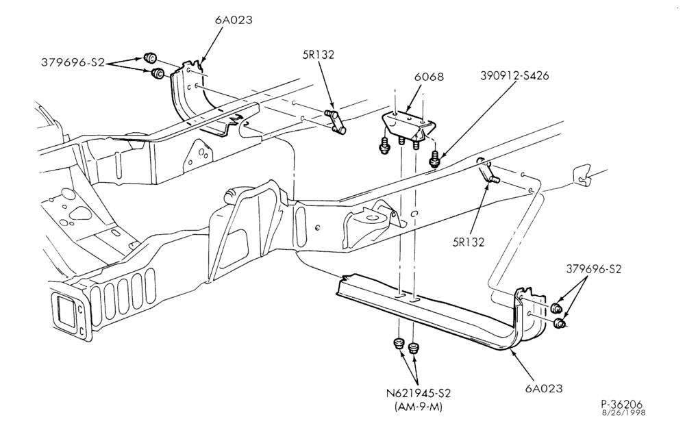 Схема 8 CYL. 5.4L-Engine supports, insulators & related parts - rear