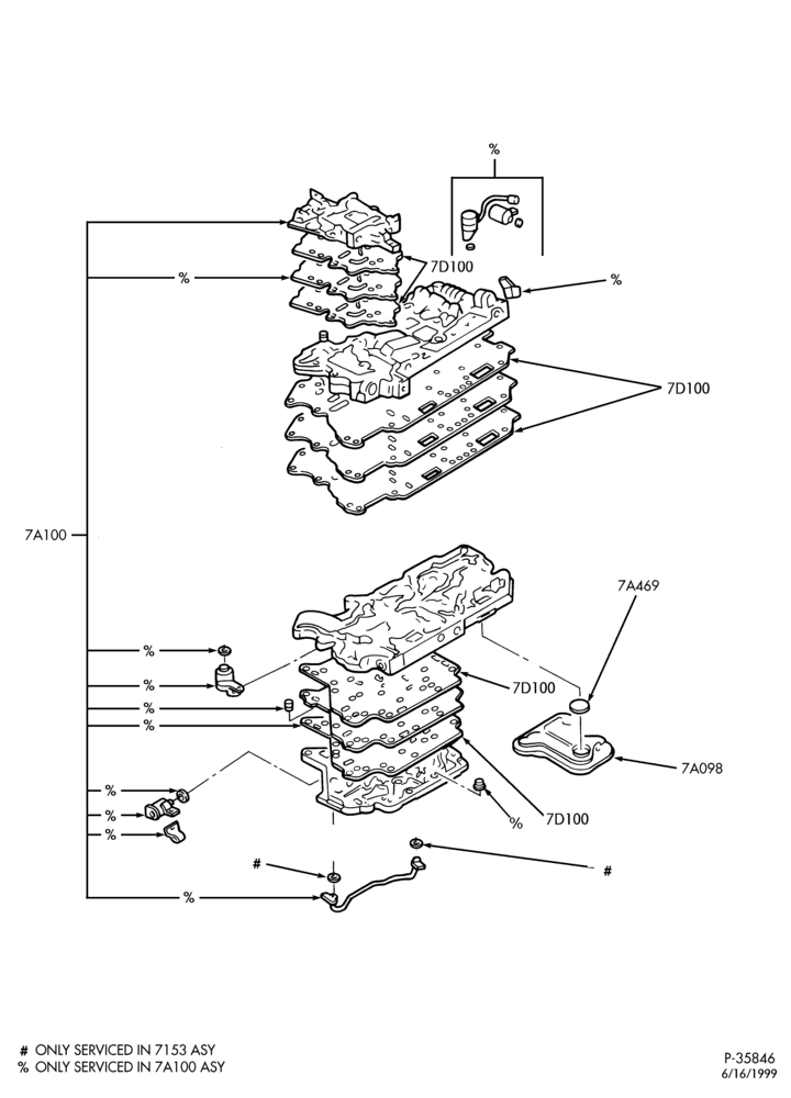 Схема F4E-III TYPE - INTERNAL PARTS-Main control valve body (7A100) - Page A