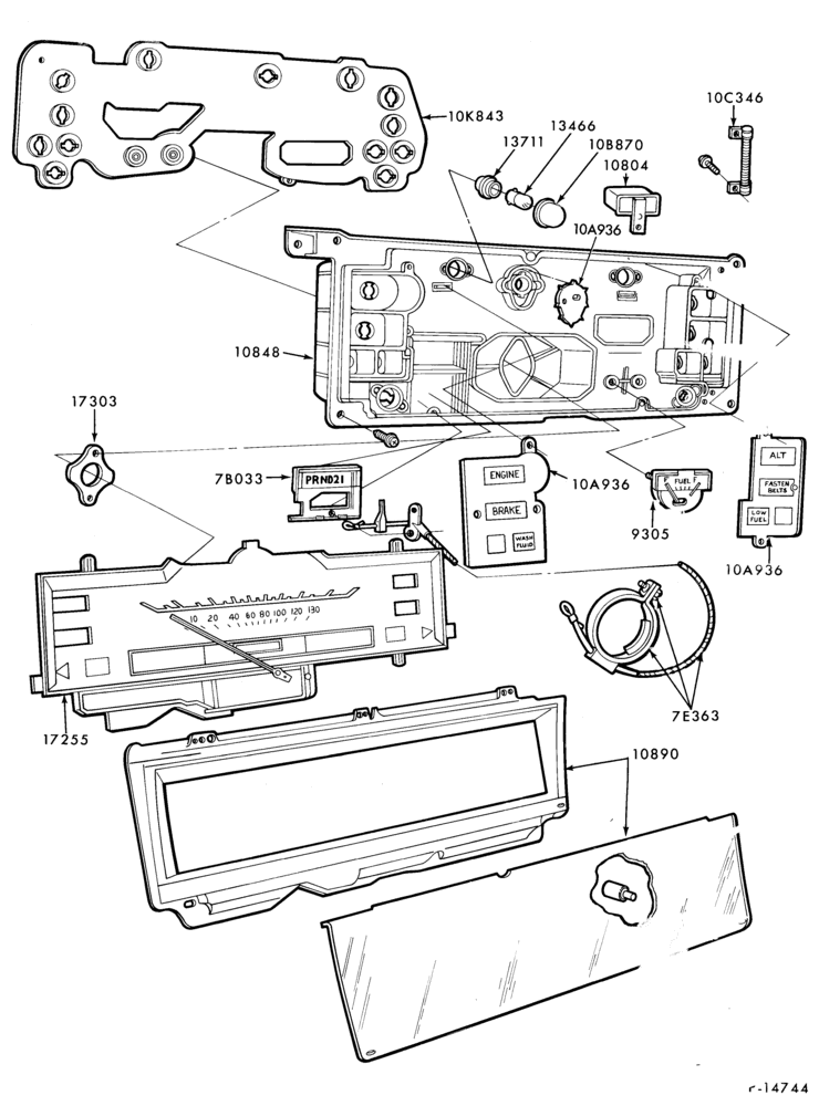 Схема Стартер, IGNITION AND HEADLAMP SWITCHES-Instrument cluster and related parts- Ford