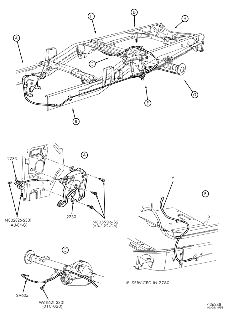 Схема BRAKES-Parking brake system - disc brakes - Page A-F150/250
