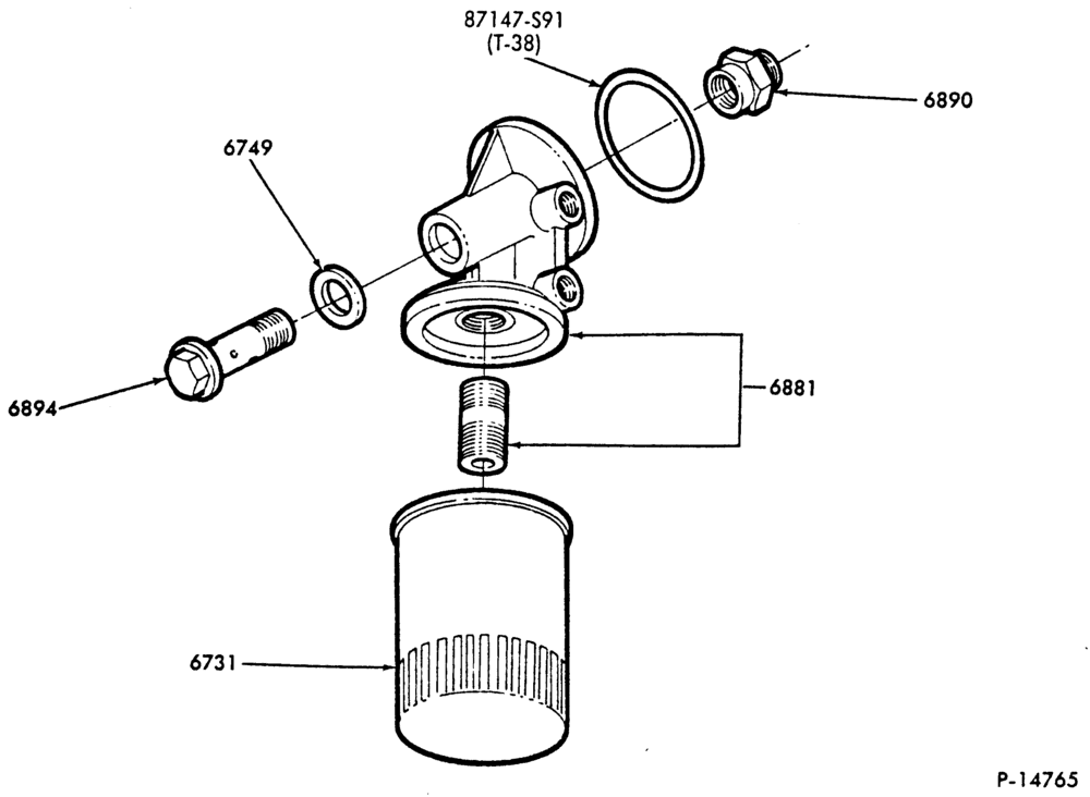 Схема 8 CYL. 6.1L AND 7.0L (370 AND 429 C.I.D.) GAS-OIL FILTER