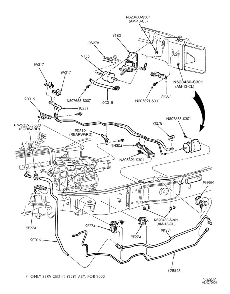 Схема 8 CYL. 5.4L - SOHC-Fuel system & related parts - lines - Page A
