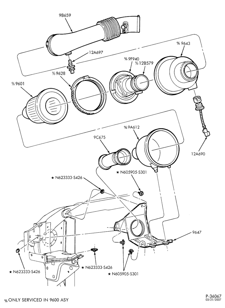 Схема 8 CYL. 5.4L-Air cleaner & related parts