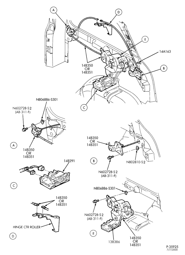Схема ELECTRICAL SYSTEMS-Power sliding door - L.H. - Page A-TW
