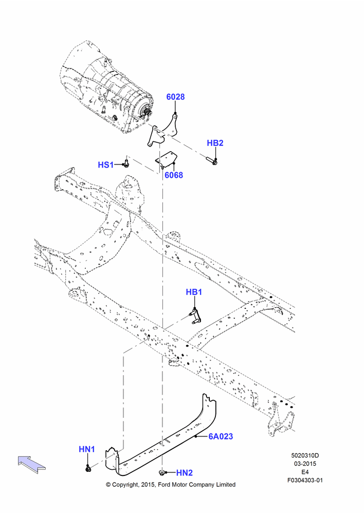 Схема Опоры КПП, 6 Speed Auto Transmission (6R140); 06.04.2015