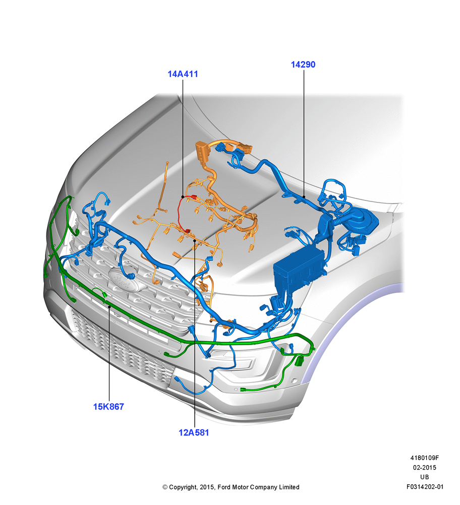 Схема Проводка двигателя и КПП, 3.5L Cyclone V6 Petrol TIVCT; 04.05.2015–03.03.2019