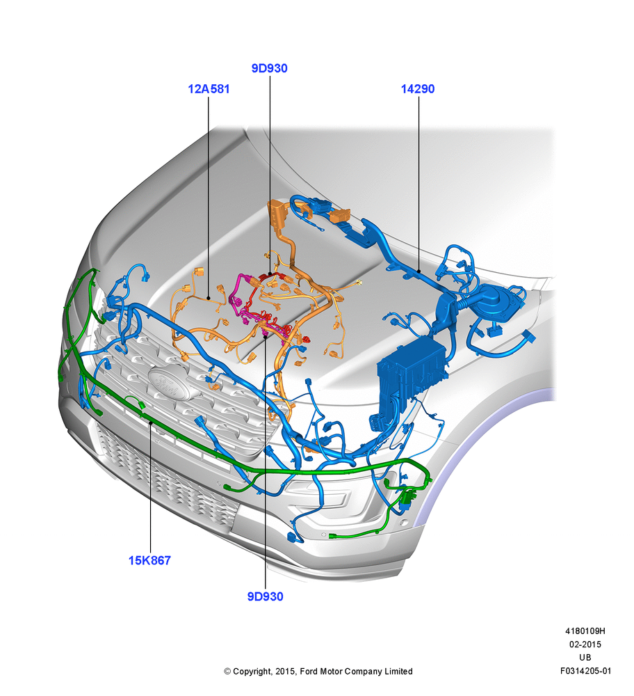 Схема Проводка двигателя и КПП, 3.5L DOHC T/C V6 Gas; 04.05.2015–03.03.2019