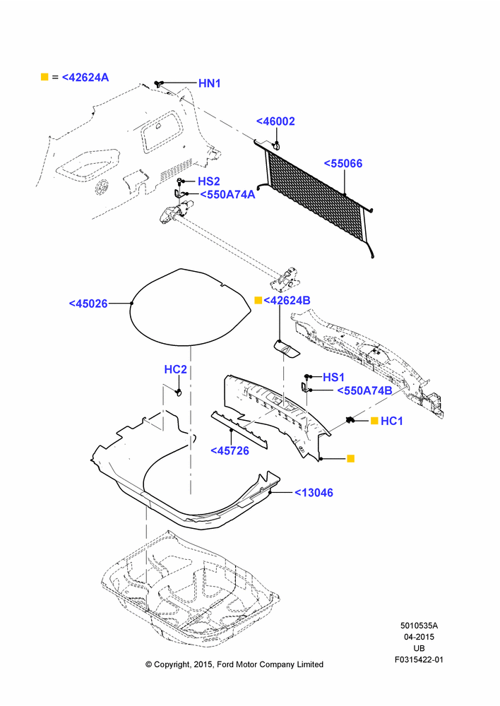 Схема Load Compartment Trim, Less Police Version; 04.05.2015–03.03.2019