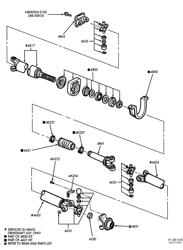 Схема DRIVESHAFTS-DRIVESHAFTS- 4x4 - 4R100, M60D-ZF trans - 165", 176" or 201" W.B.-F550SD