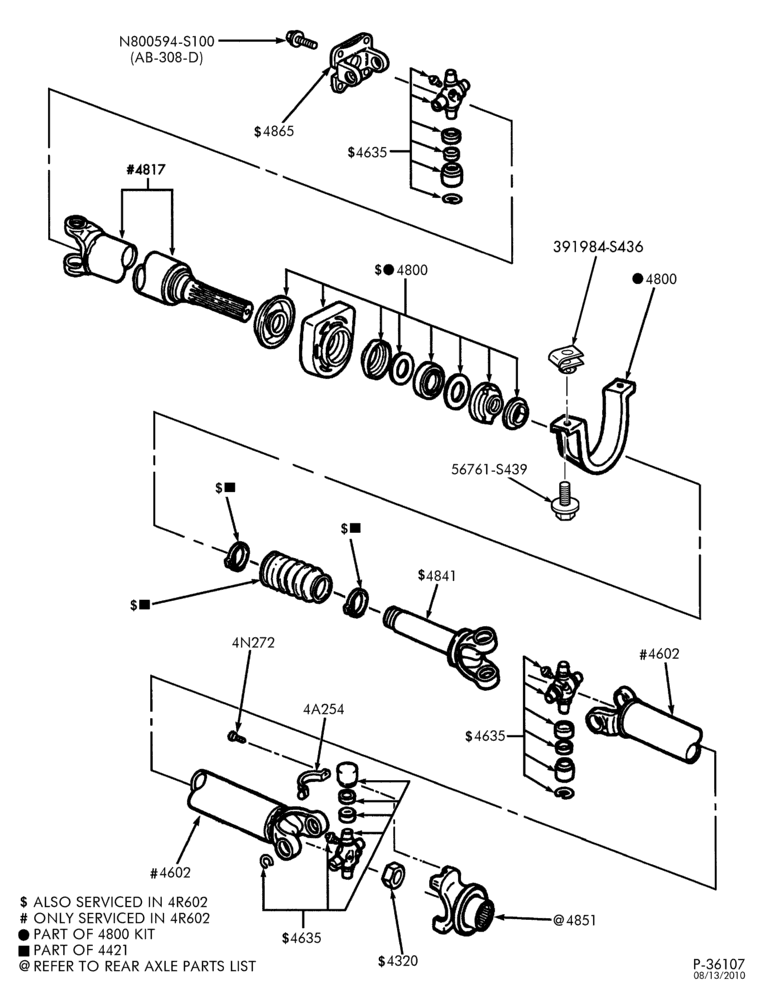 Схема DRIVESHAFTS-DRIVESHAFTS- 4x4 - 4R100, M50D-ZF, M60D-ZF trans - 165", 176" or 201" W.B.-F450SD