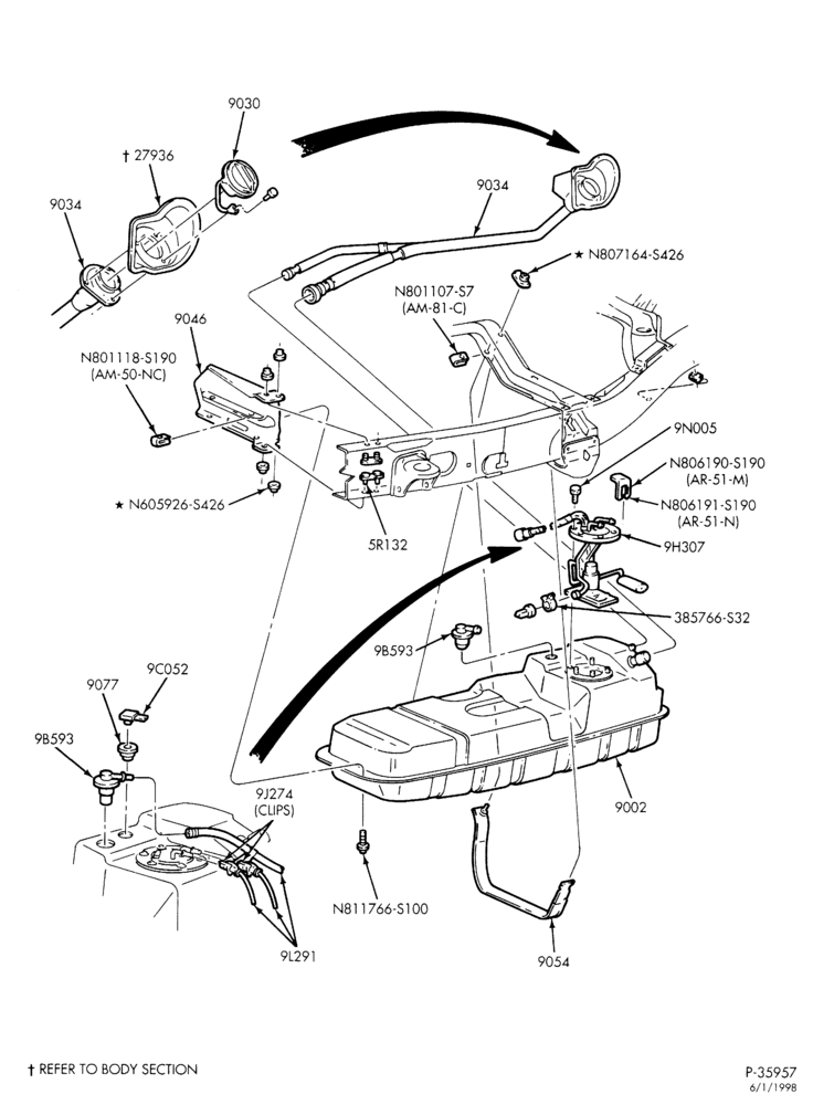 Схема 8 CYL. 5.0L - GAS-Fuel tank & related parts - without skid plates
