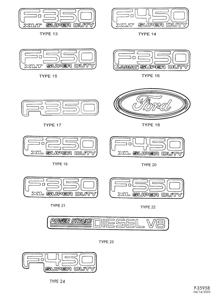 Схема NAMEPLATES (F-SUPER DUTY) (PAGE 2 OF 3)