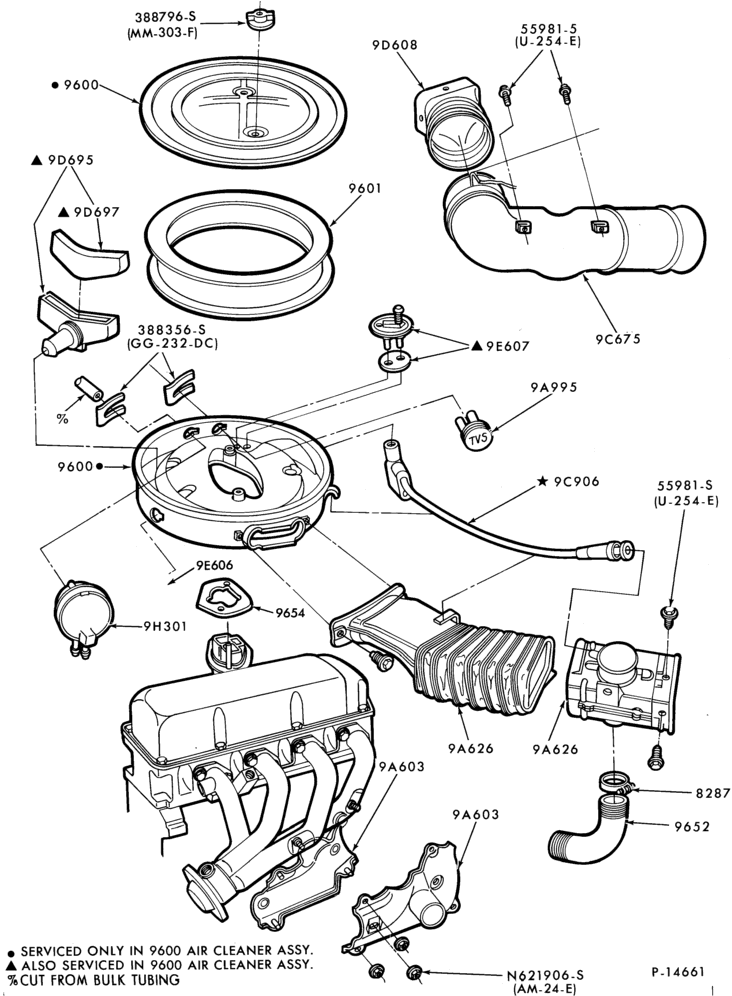 Схема 4 CYL. 2.3L (140 C.I.D.) - TC (TURBO)-Air cleaner