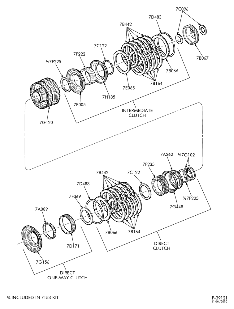 Схема AUTOMATIC TRANSMISSION-INTERNAL PARTS - Direct one-way, direct & intermediate clutches-TW