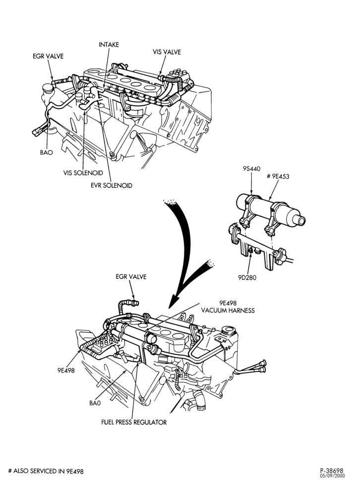 Схема 6 CYL. 4.0L - SOHC-Vacuum harness