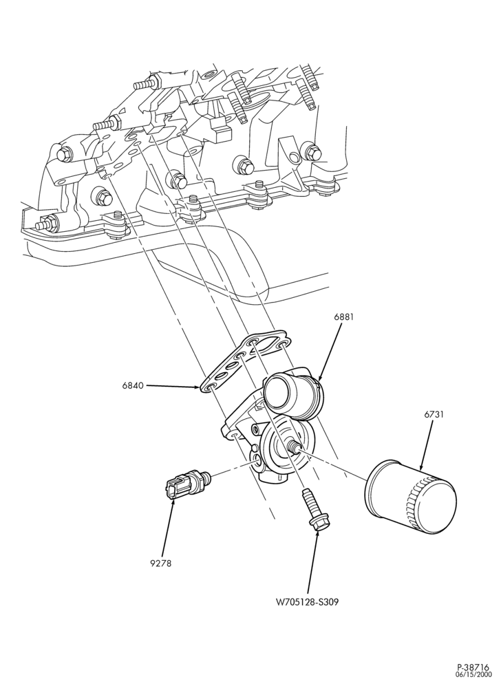 Схема 8 CYL. 4.6L-Oil cooler & filter - with front block mounted-F150