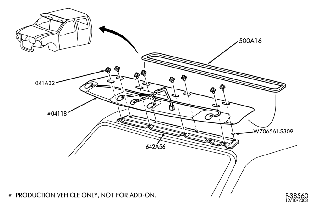 Схема EXTERIOR SUN VISOR - SUPERDUTY ""LARIAT LE''