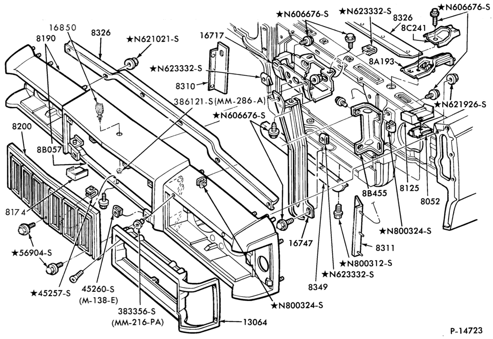Схема Радиатор, GRILL AND COOLING-RADIATOR GRILLE & RELATED PARTS- Mercury