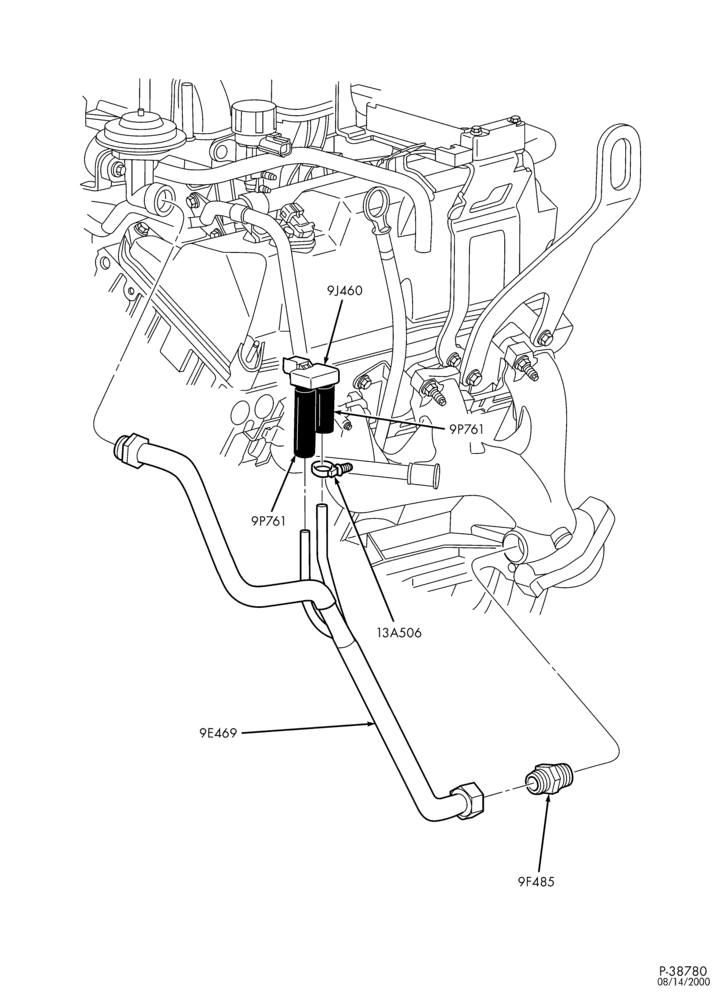 Схема 6 CYL. 4.0L - SOHC-EGR inlet tube assembly & EGR transducer assembly