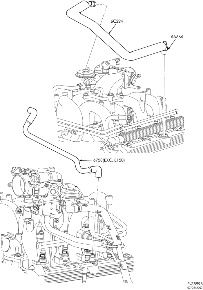 Схема 8 CYL. 4.6L-Emission control crankcase-F150