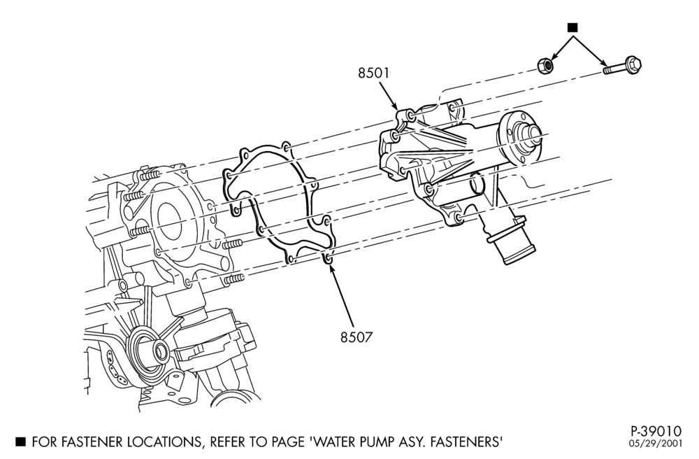 Схема Радиатор, GRILL AND COOLING-Water pump - front wheel drive - 6 cyl. 4.2L-F150