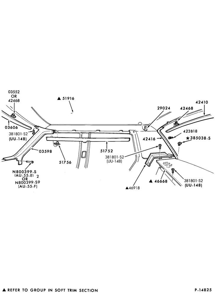 Схема SOFT, INTERIOR TRIM-Interior trim parts - headlining and garnish mouldings - body type 54