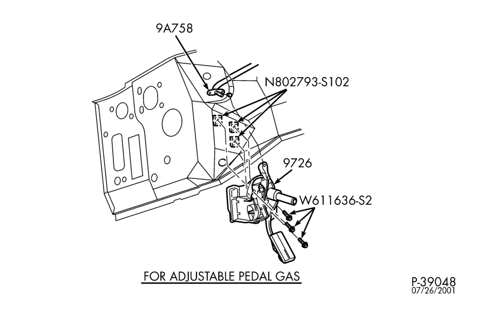 Схема 8 CYL. 5.4L-Accelerator linkage - with adjustable pedals