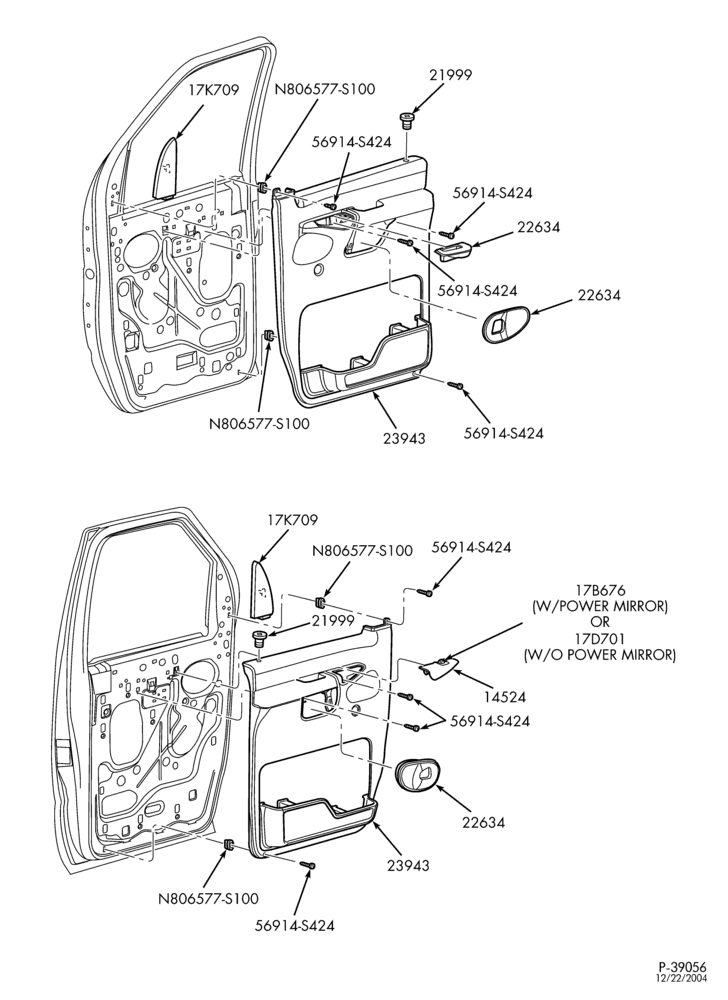 Схема SOFT, INTERIOR TRIM-Interior trim - front door - low series-E150/450
