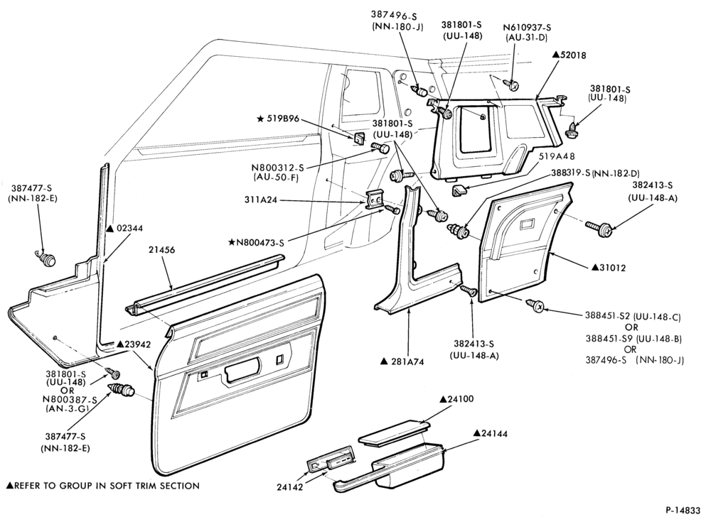 Схема SOFT, INTERIOR TRIM-Interior trim panels - body type 66H