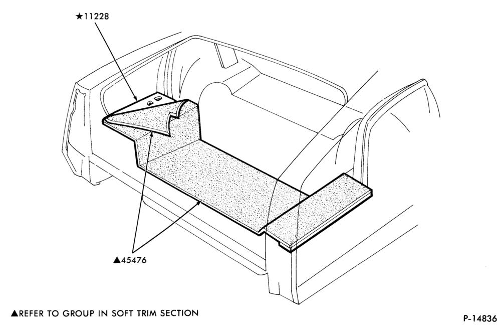 Схема SOFT, INTERIOR TRIM-Luggage compartment trim - w/o spare tire cover