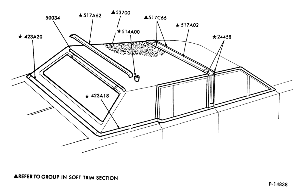 Схема ROOF AND BACK BELT - BODY TYPE 54