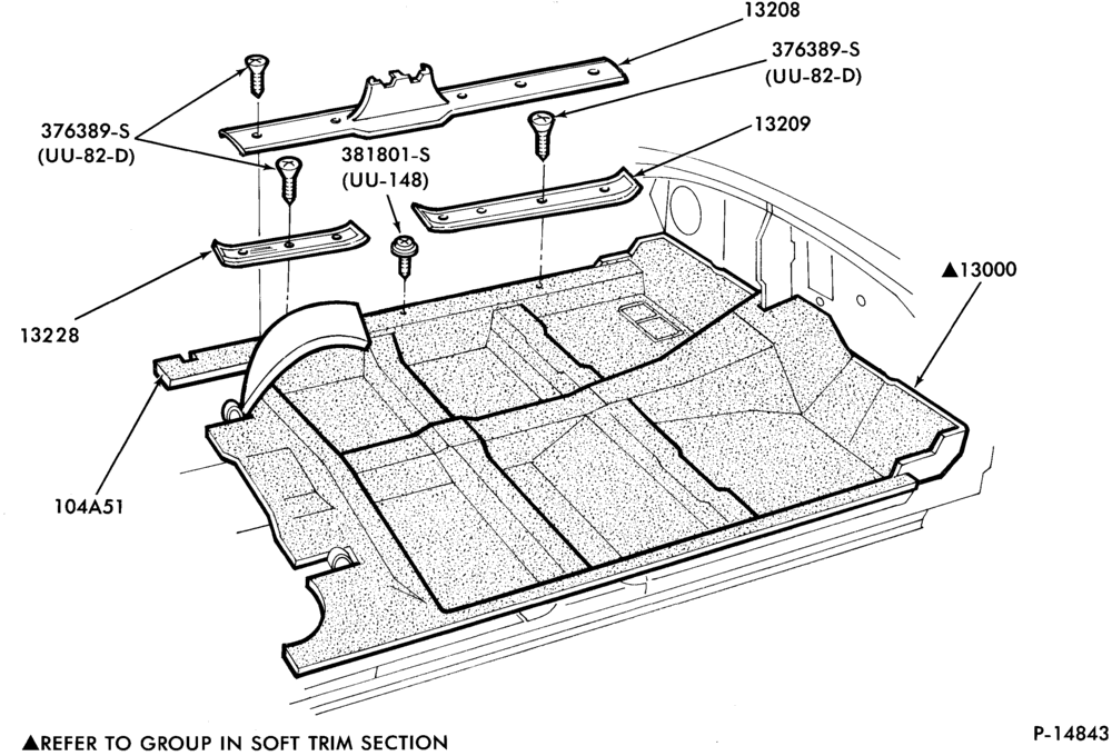 Схема SOFT, INTERIOR TRIM-Interior trim parts  - floor carpets and mats- body types 54 and 74