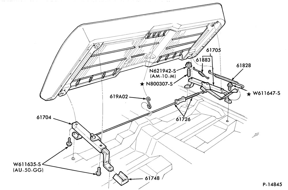 Схема SEATS AND SEAT BELTS-Front seat parts   - full width - lower half - manual