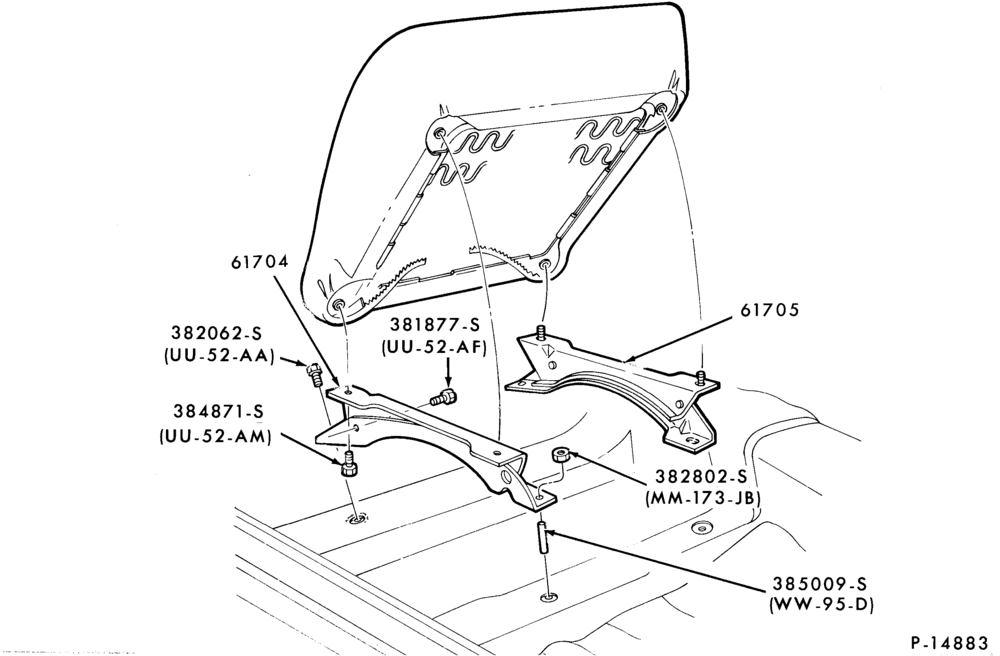 Схема SEATS AND SEAT BELTS-Front seat parts - lower half - passenger