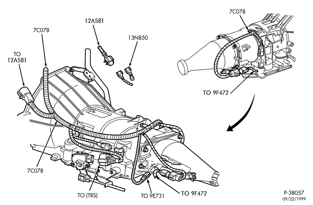 Схема ELECTRICAL SYSTEMS-Wiring system - transmission A/T - Ford